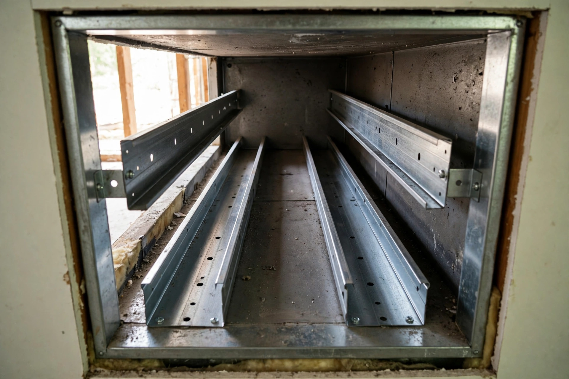 Gas furnace unit in a residential basement in Lewes, Delaware
